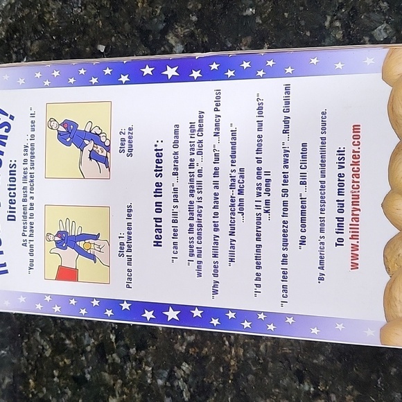 Hillary Clinton 9" Nutcracker Figure Stainless Steel Thighs Gag Gift Box - Picture 7 of 8